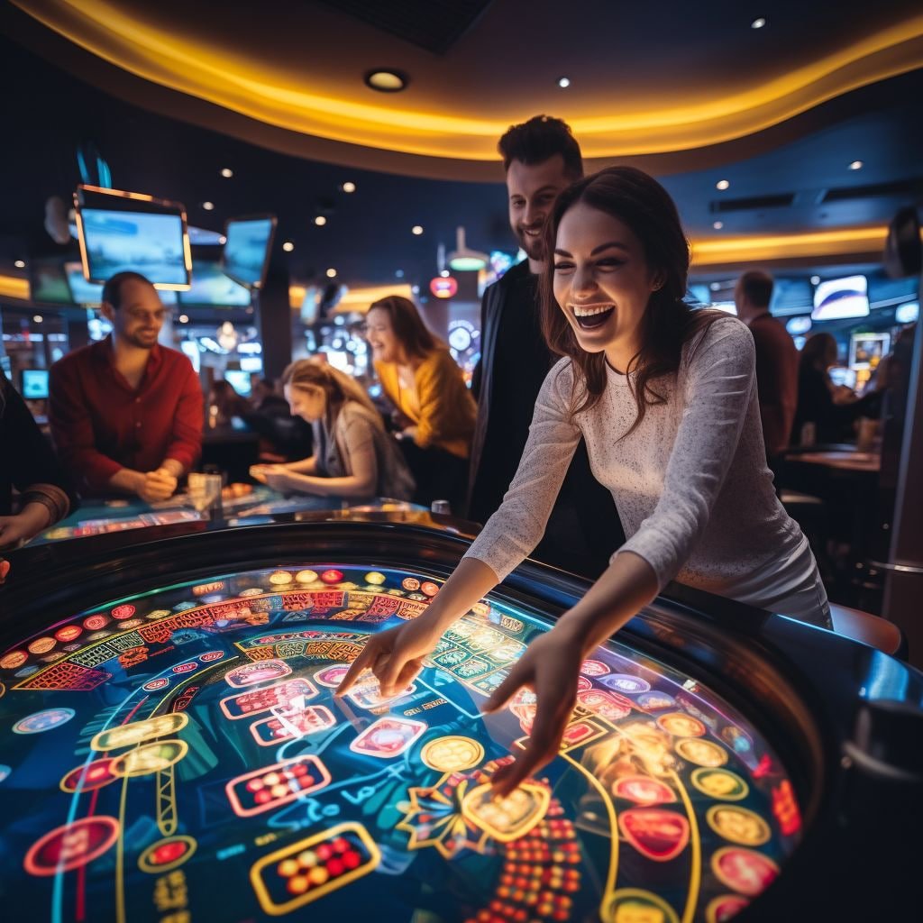 Layar Demo Roulette Roulette demo dengan roda, area taruhan, dan notifikasi hasil langsung